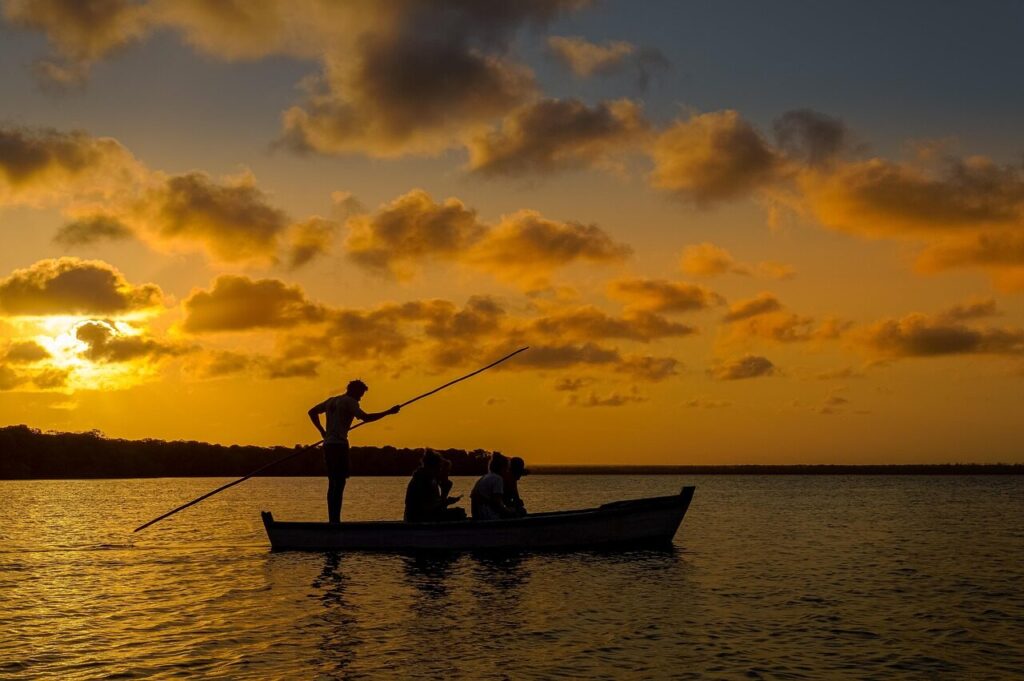 Sunset over the sea at Watamu on the Kenya coast
